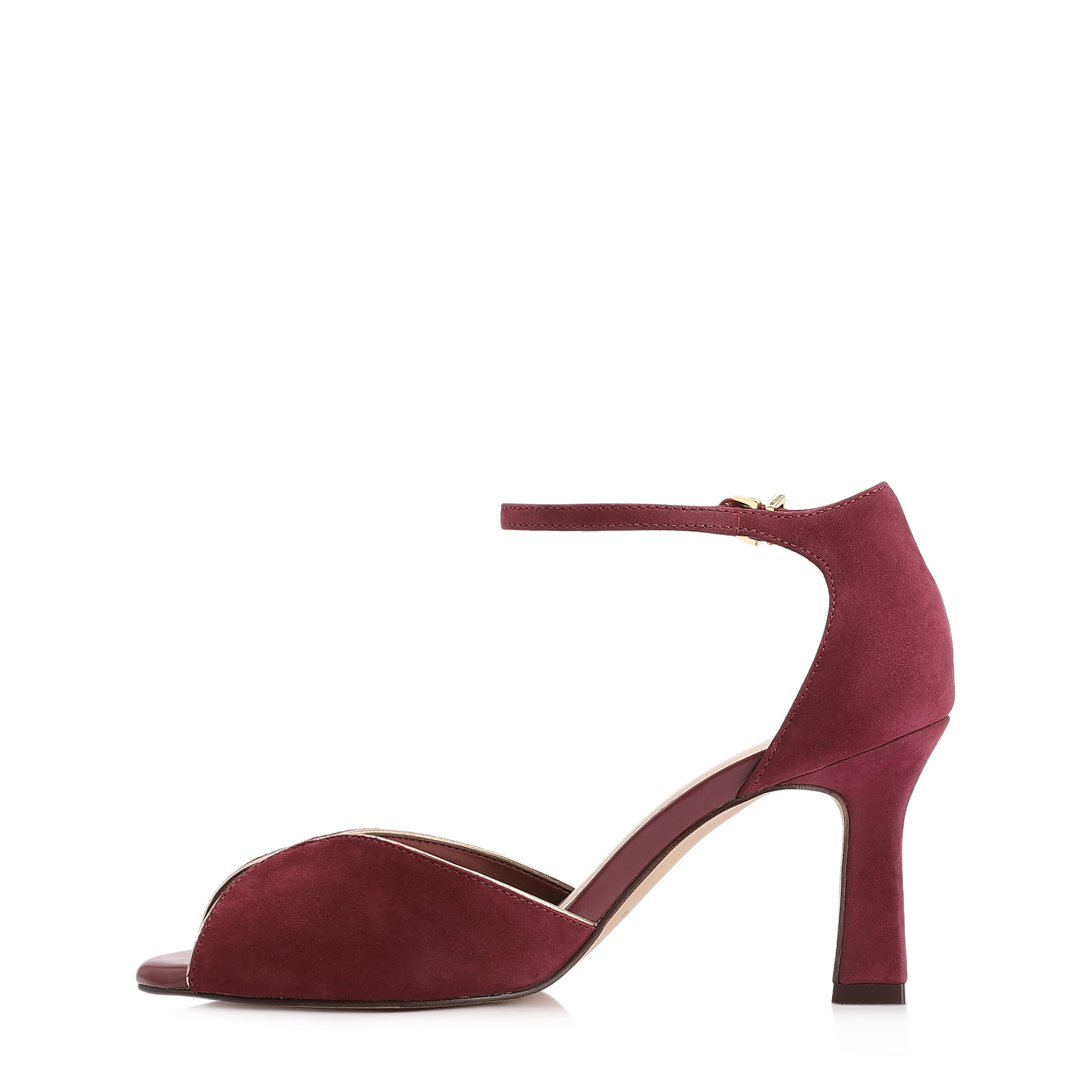 Peep Toe Couro Nobuck Vinho