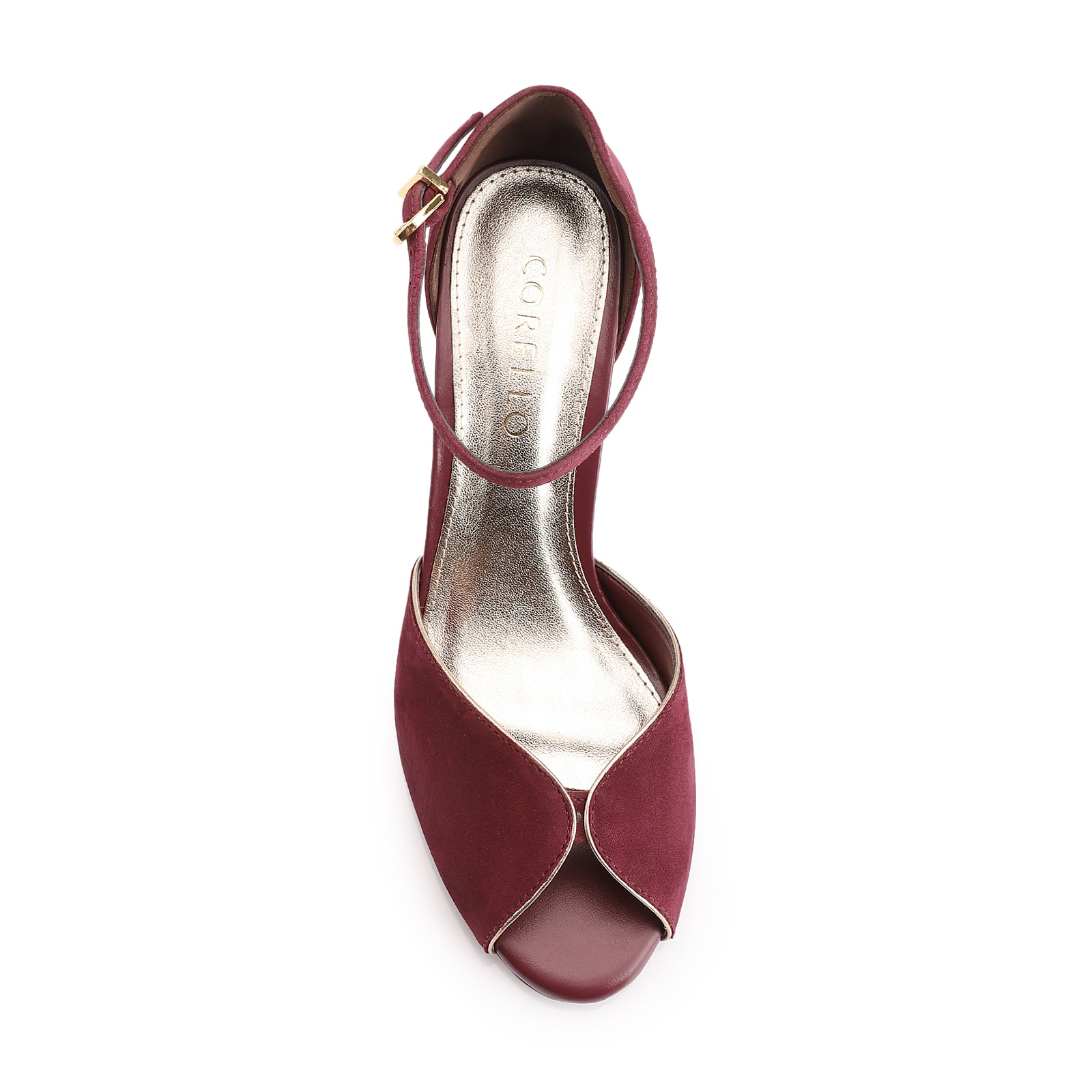 Peep Toe Couro Nobuck Vinho