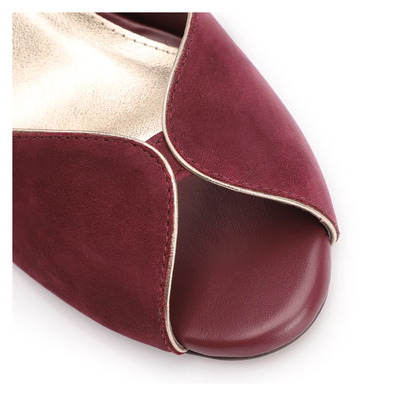 Peep Toe Couro Nobuck Vinho