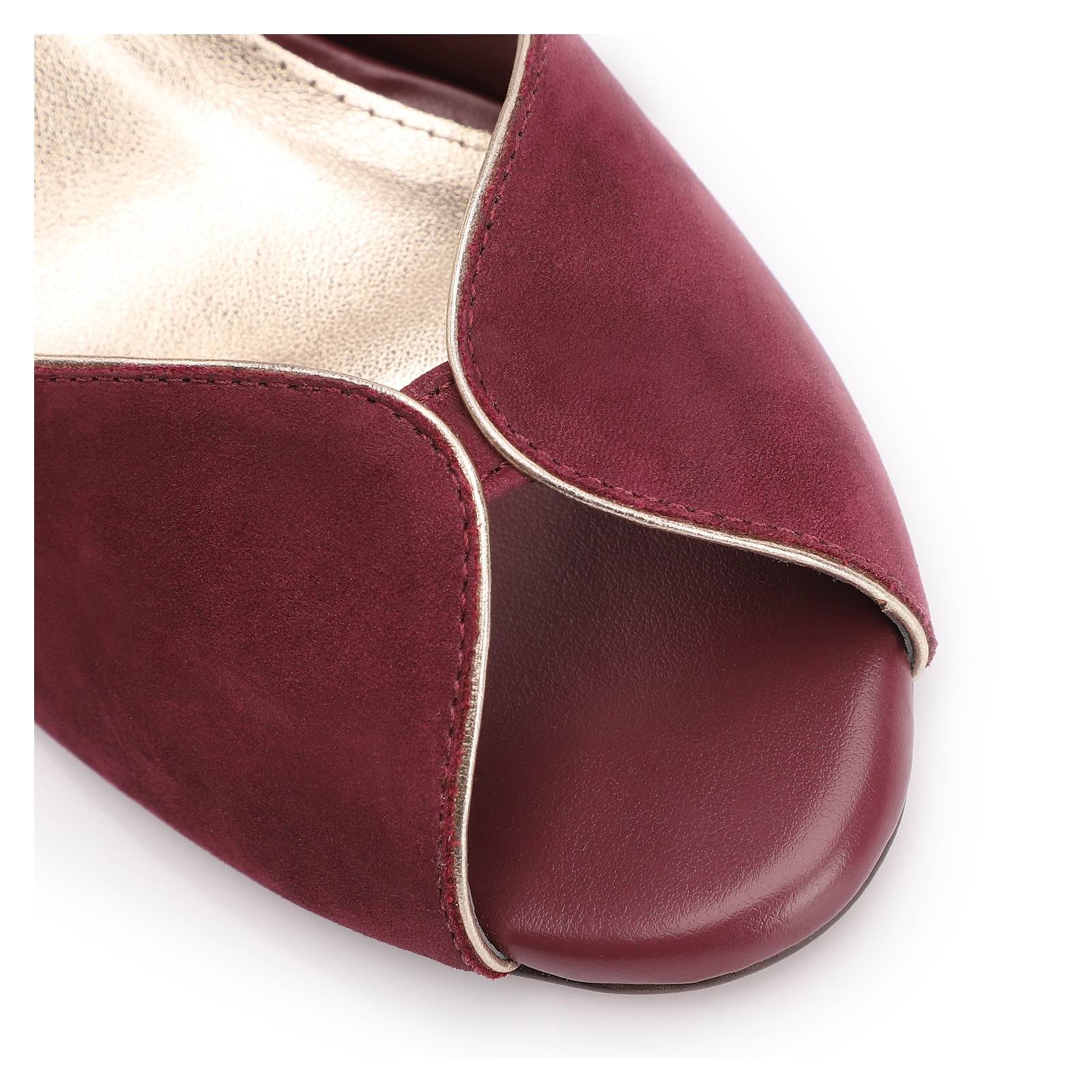 Peep Toe Couro Nobuck Vinho