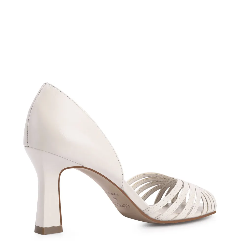 Peep Toe Couro Off White - imagem 3