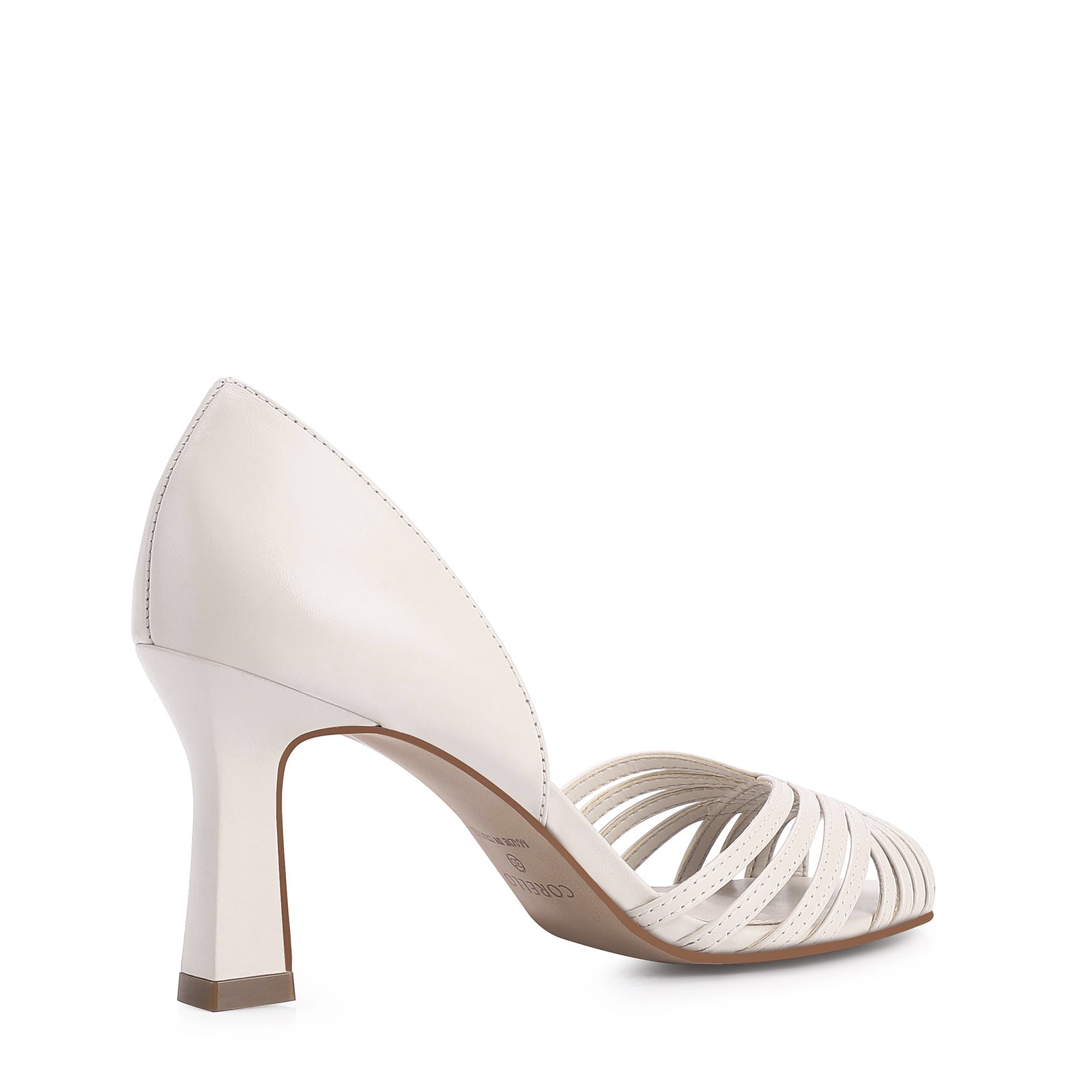 Peep Toe Couro Off White