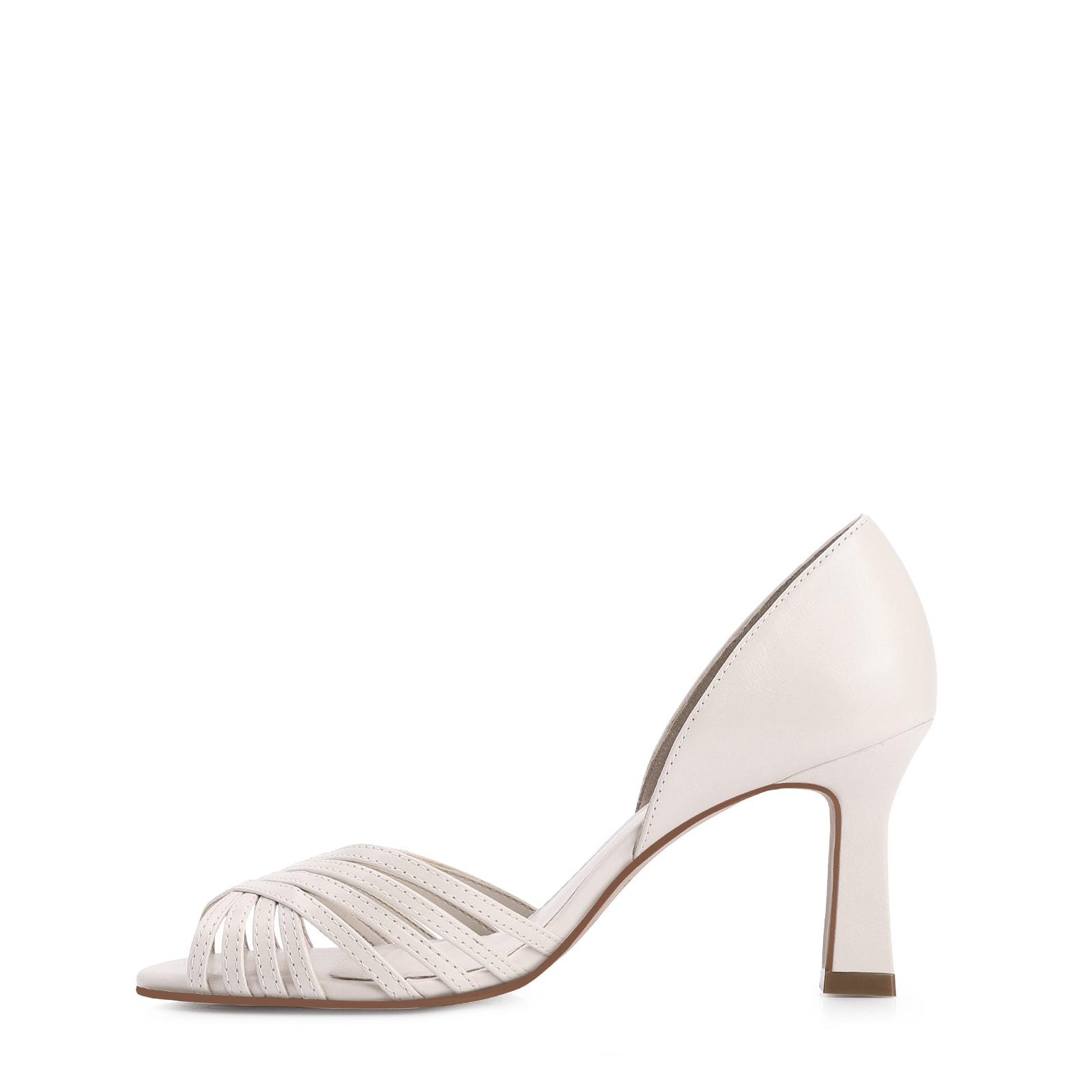 Peep Toe Couro Off White