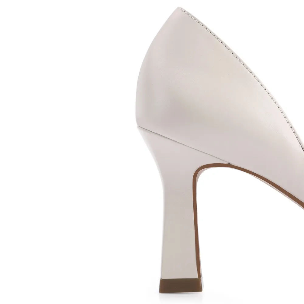 Peep Toe Couro Off White - imagem 7