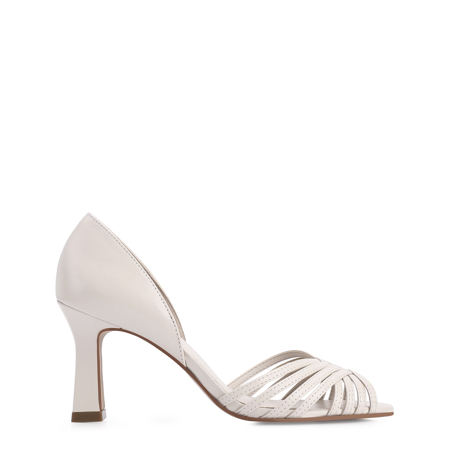 Peep Toe Couro Off White