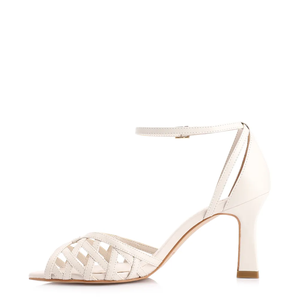 Peep Toe Couro Off White - imagem 4