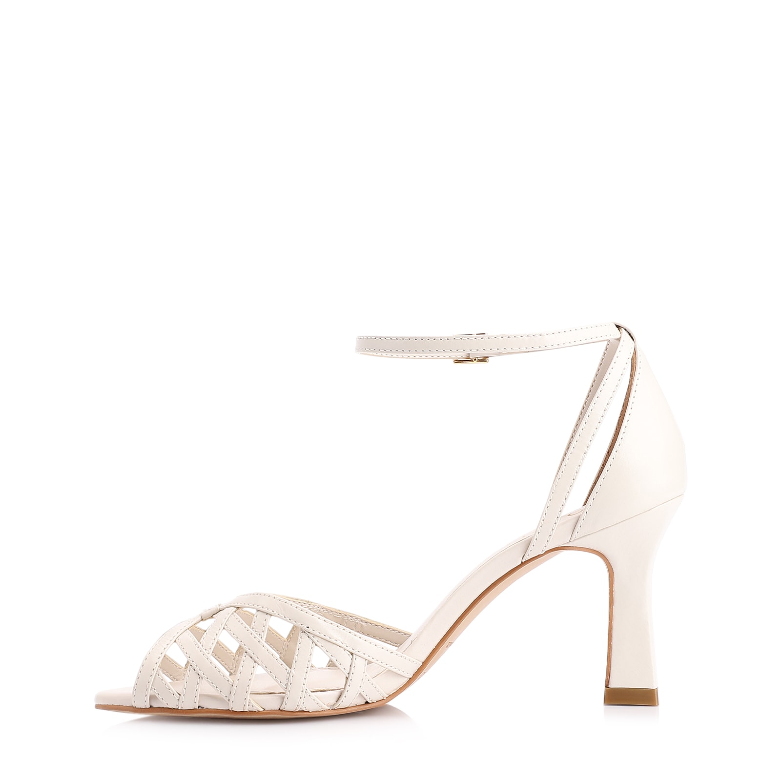 Peep Toe Couro Off White