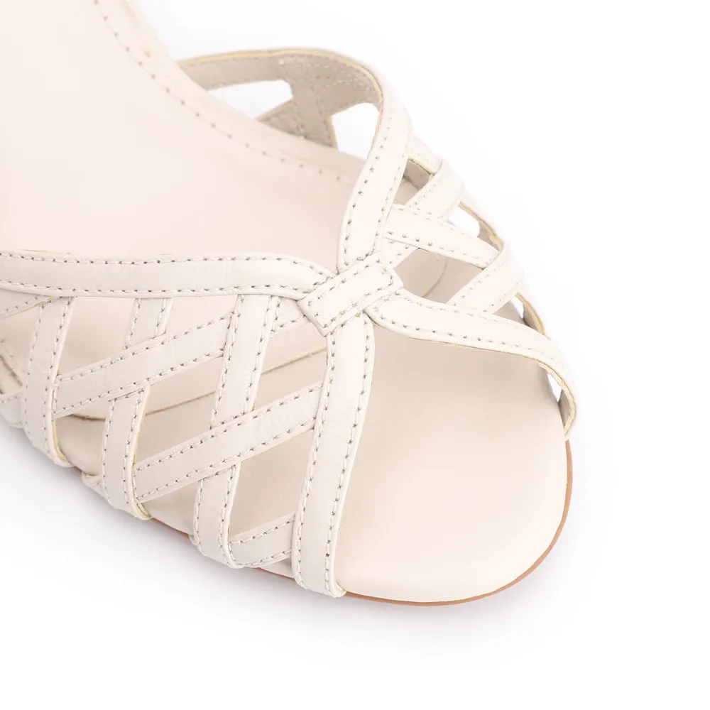 Peep Toe Couro Off White - imagem 6
