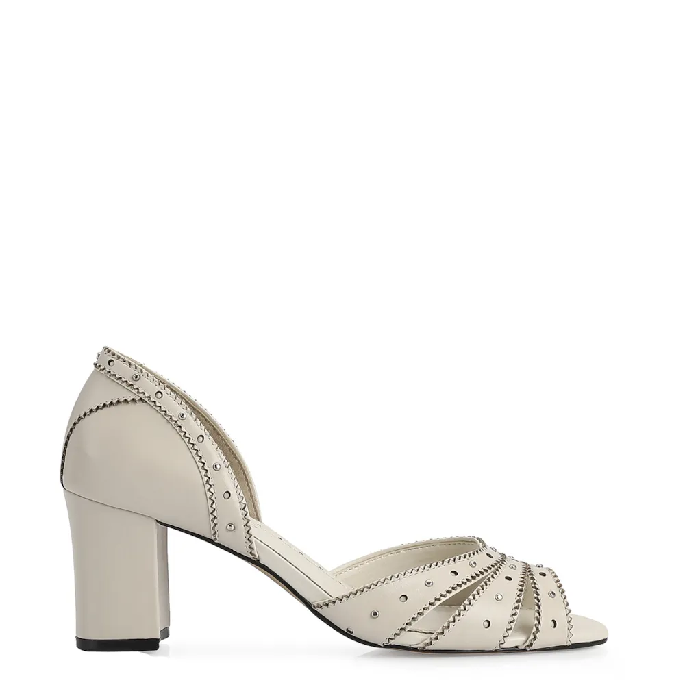 Peep Toe Couro Off White - imagem 3