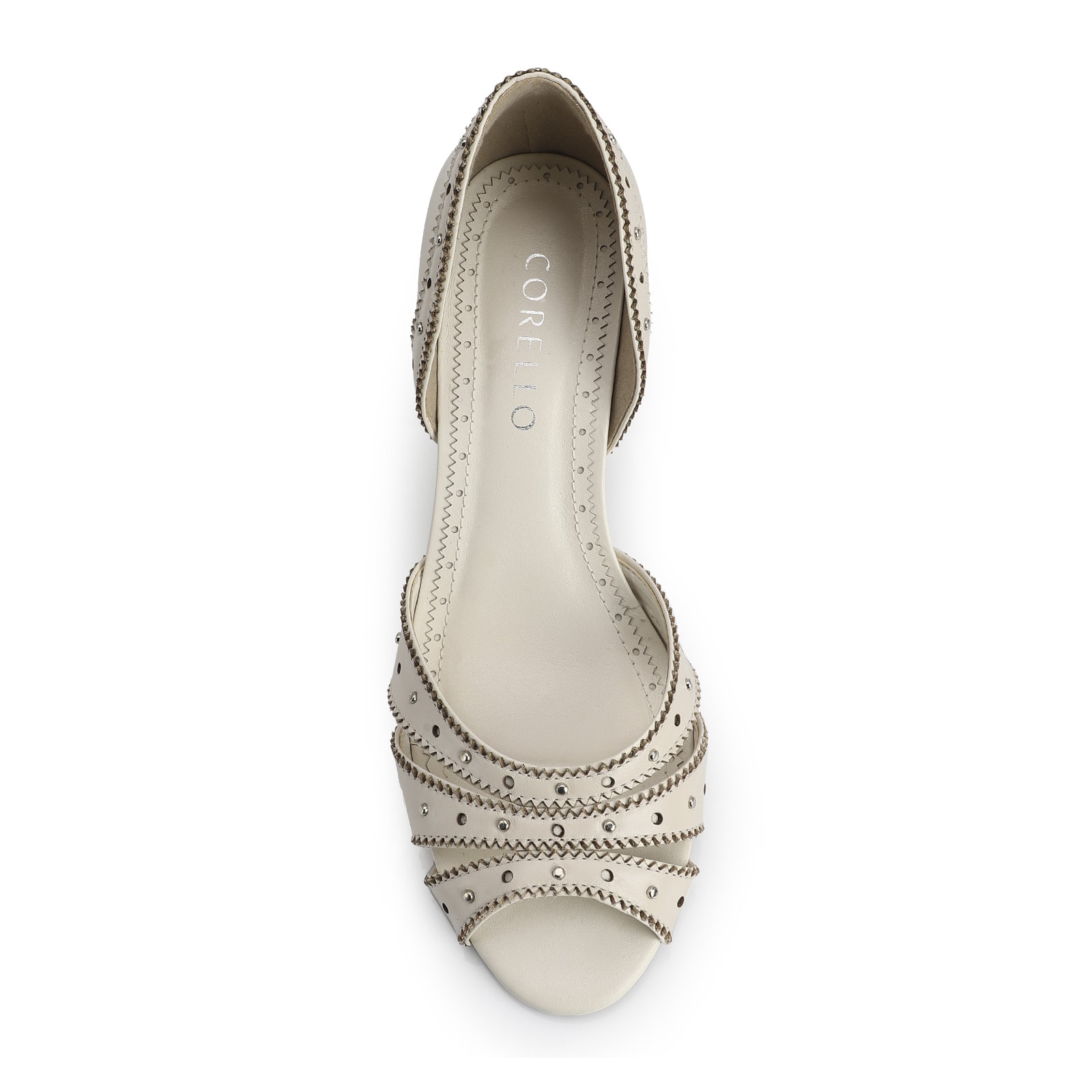 Peep Toe Couro Off White