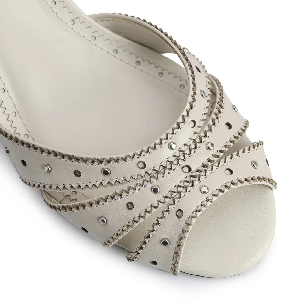 Peep Toe Couro Off White - imagem 7