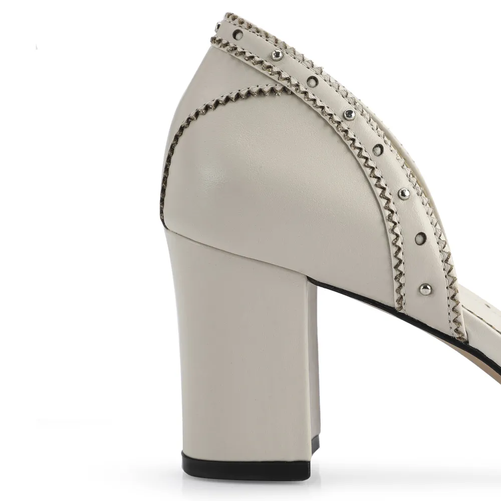 Peep Toe Couro Off White - imagem 8