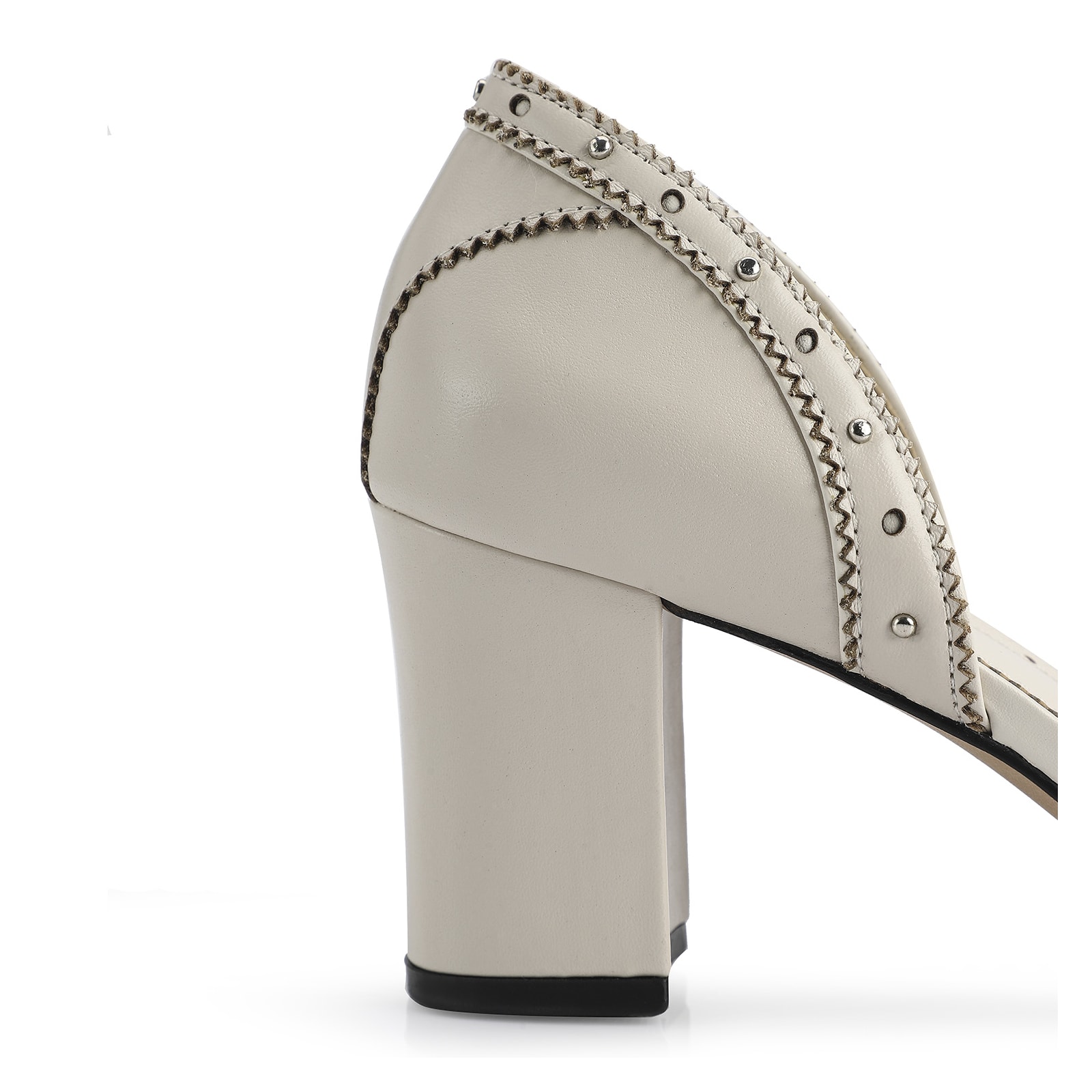 Peep Toe Couro Off White