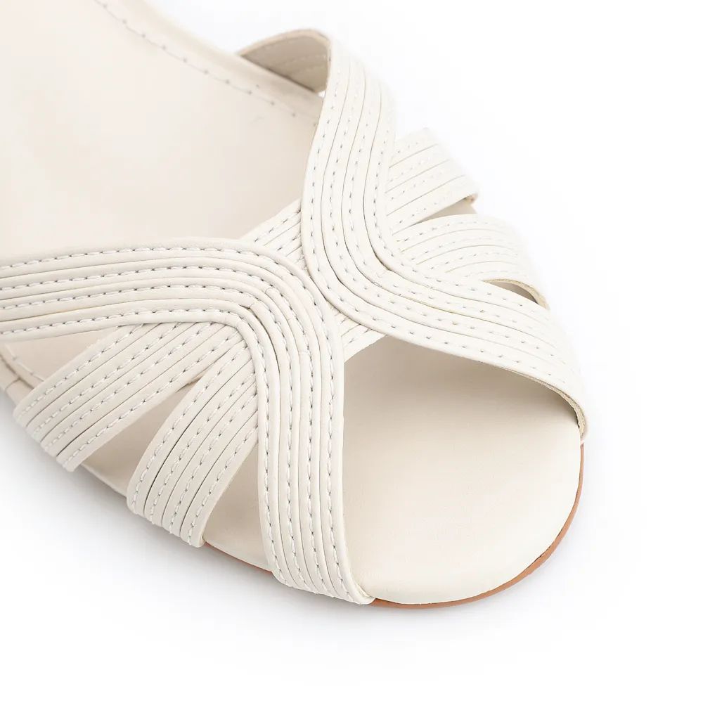 Peep Toe Couro Off White - imagem 6