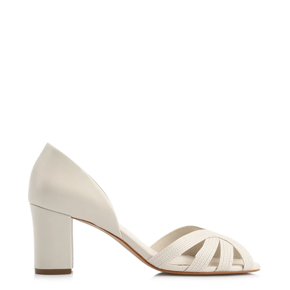 Peep Toe Couro Off White - imagem 2