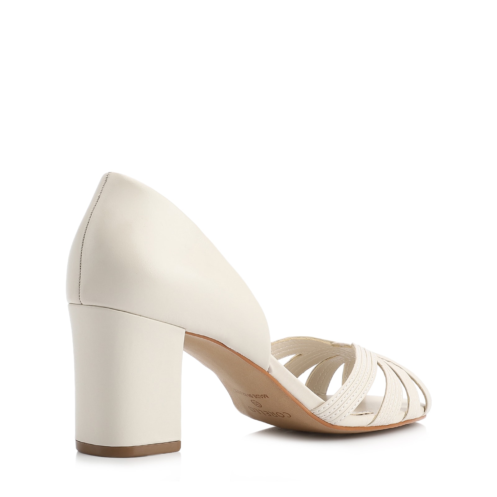 Peep Toe Couro Off White