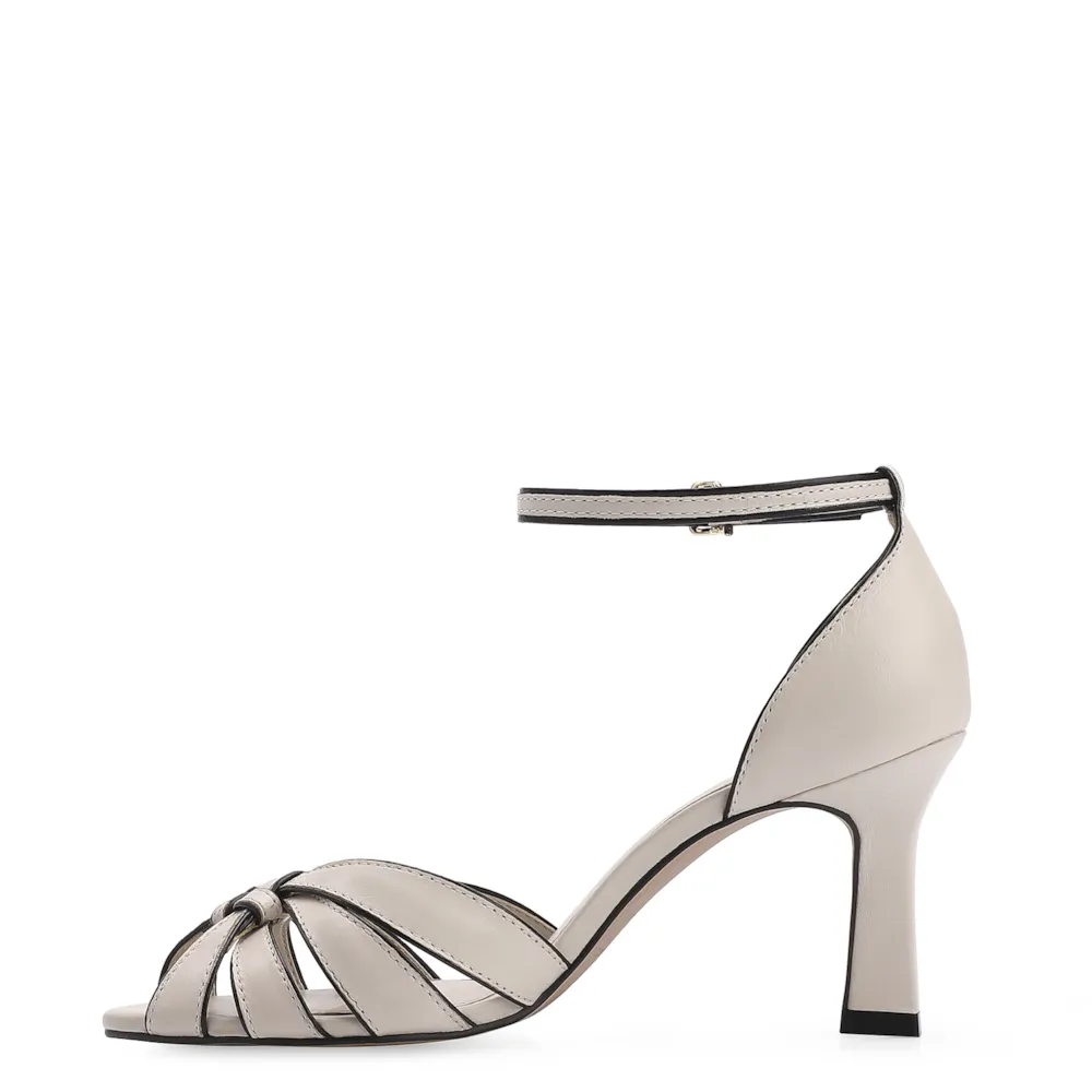 Peep Toe Couro Off White/Alt Preto - imagem 4