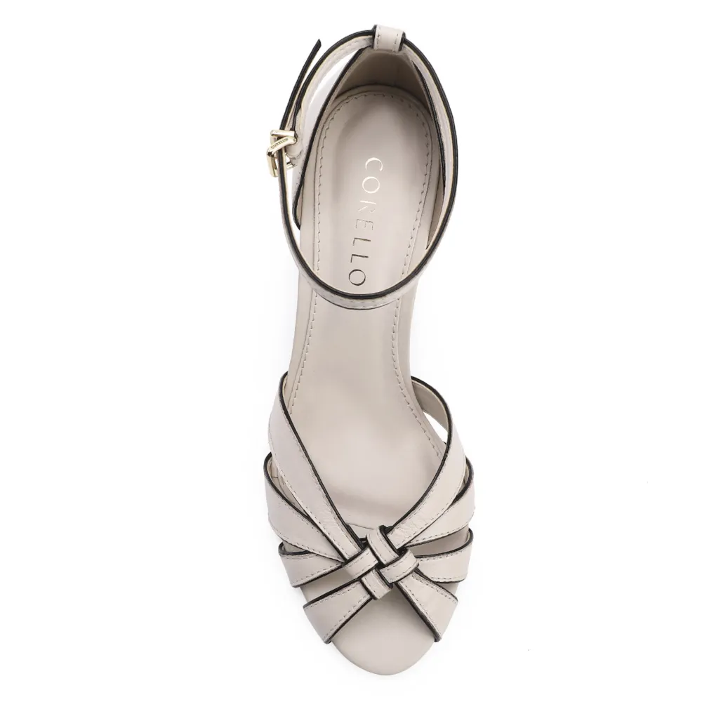 Peep Toe Couro Off White/Alt Preto - imagem 5