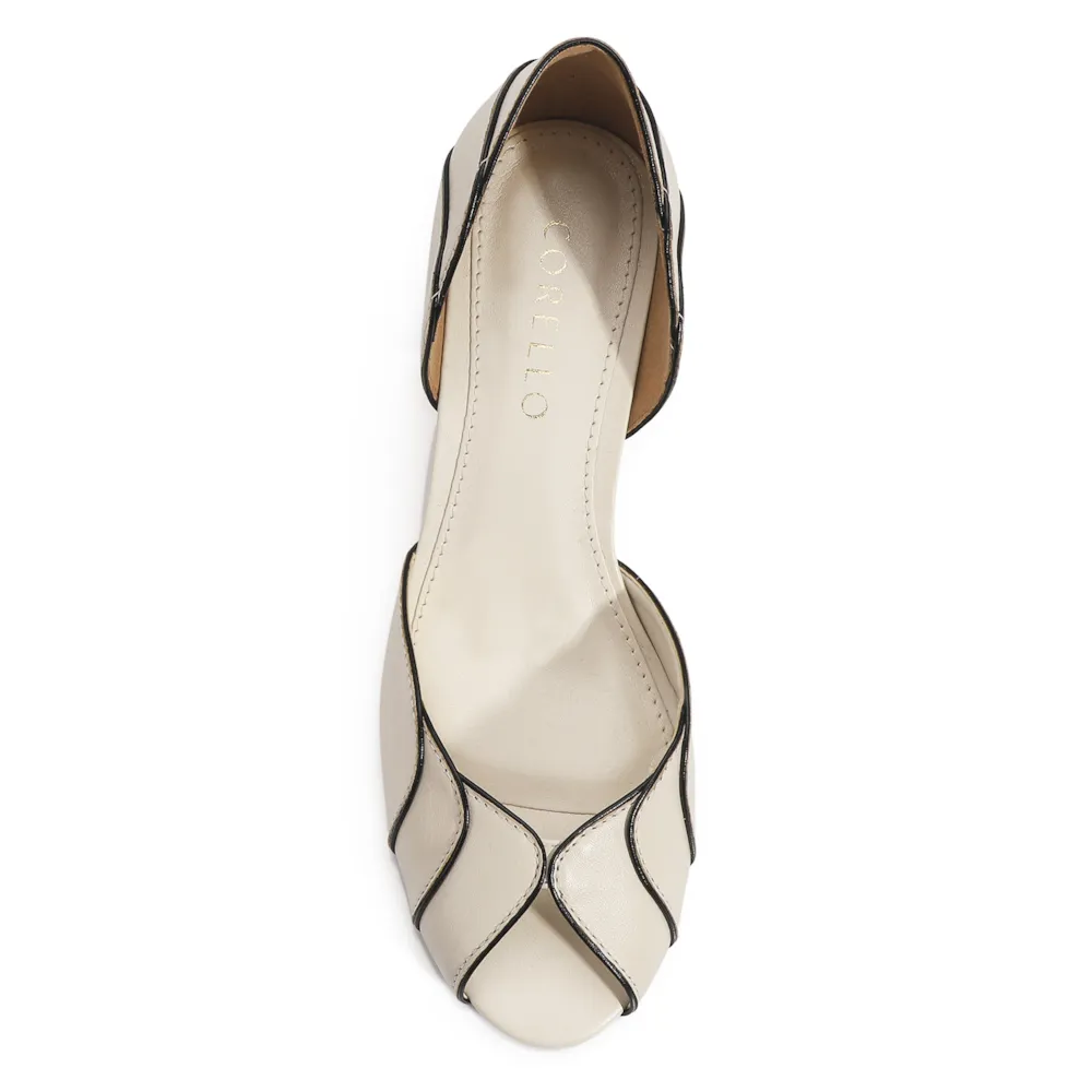 Peep Toe Couro Off White/Alt Preto - imagem 6