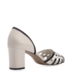 Peep Toe Couro Off White/Preto - imagem 3
