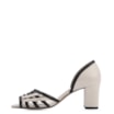 Peep Toe Couro Off White/Preto - imagem 4