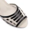 Peep Toe Couro Off White/Preto - imagem 6