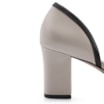 Peep Toe Couro Off White/Preto - imagem 7