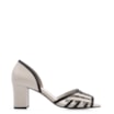 Peep Toe Couro Off White/Preto - imagem 2