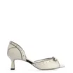 Peep Toe Couro Off White / Preto - imagem 3