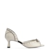 Peep Toe Couro Off White / Preto - imagem 3