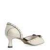 Peep Toe Couro Off White / Preto - imagem 4