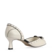 Peep Toe Couro Off White / Preto - imagem 4