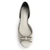 Peep Toe Couro Off White / Preto - imagem 6
