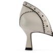 Peep Toe Couro Off White / Preto - imagem 8