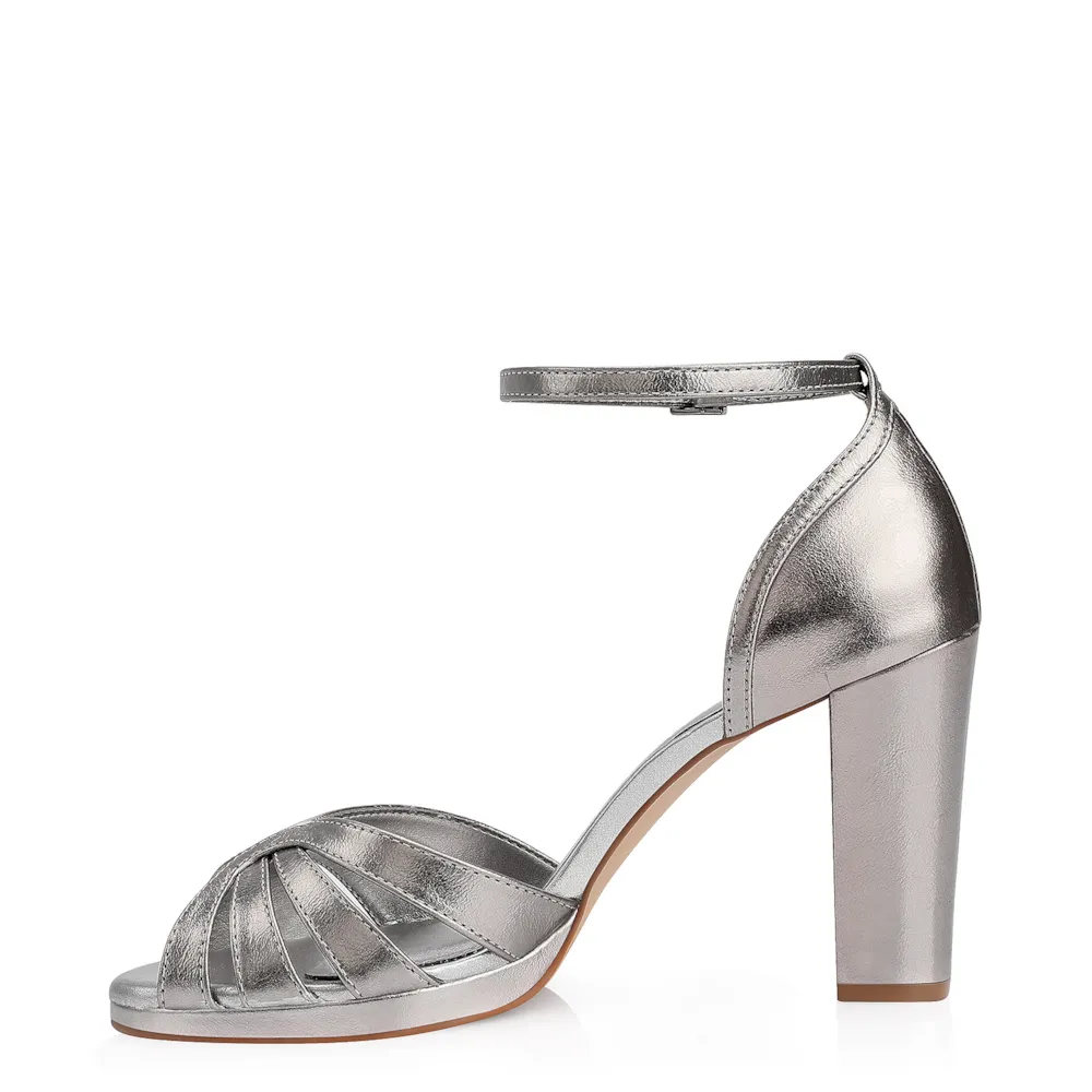 Peep Toe Couro Prata - imagem 4