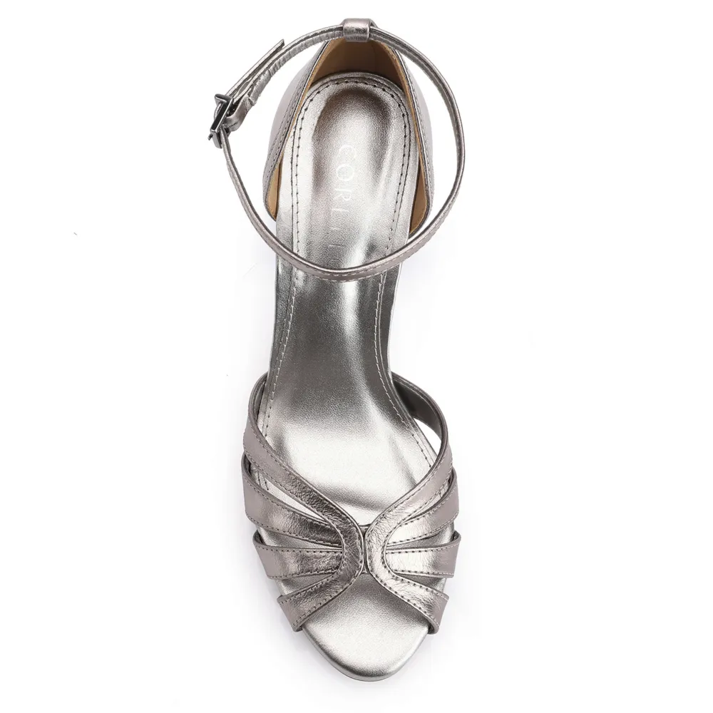 Peep Toe Couro Prata - imagem 5