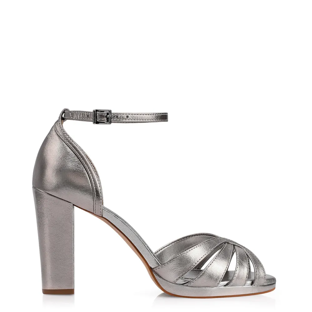 Peep Toe Couro Prata - imagem 2