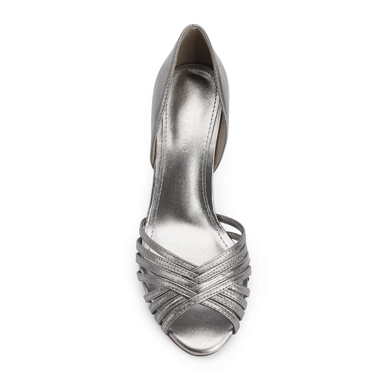 Peep Toe Couro Prata