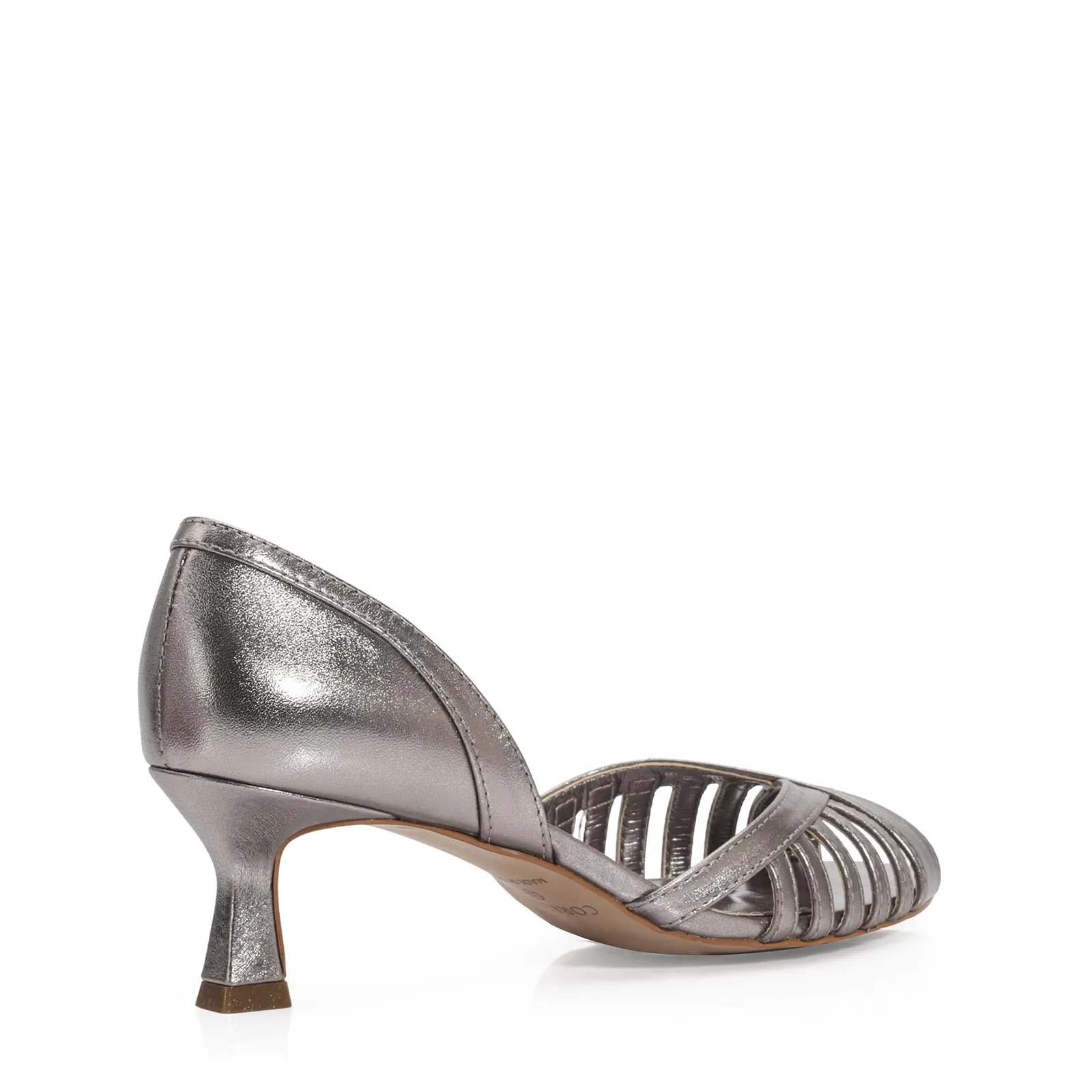 Peep Toe Couro Prata