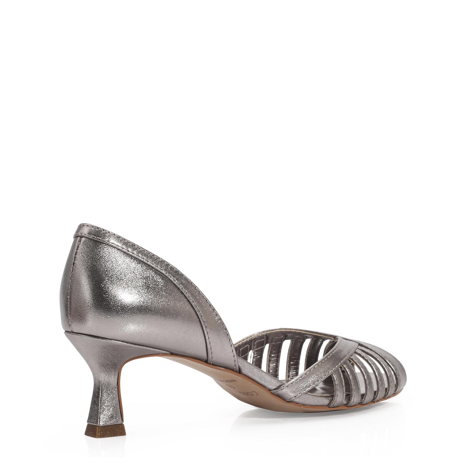 Peep Toe Couro Prata