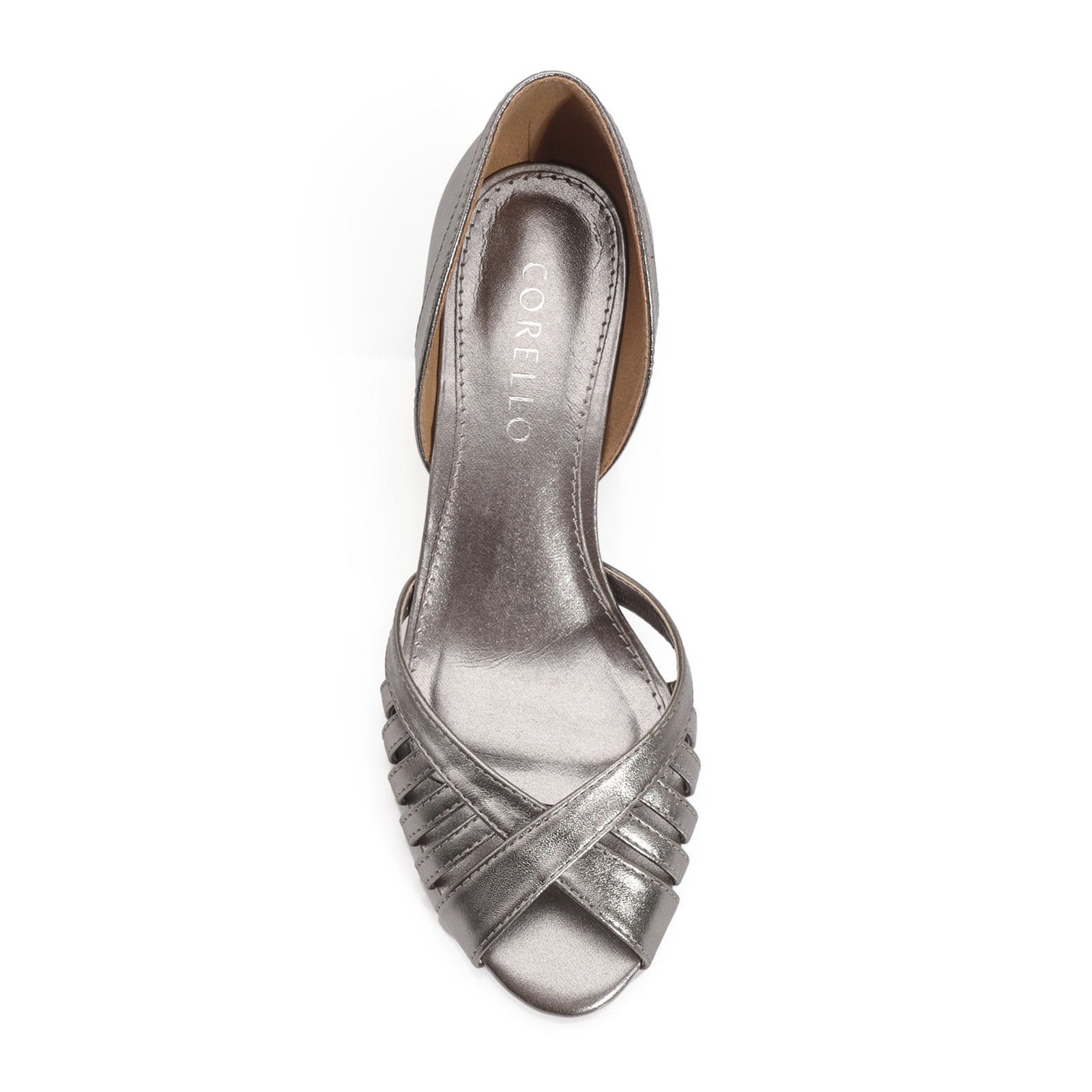 Peep Toe Couro Prata