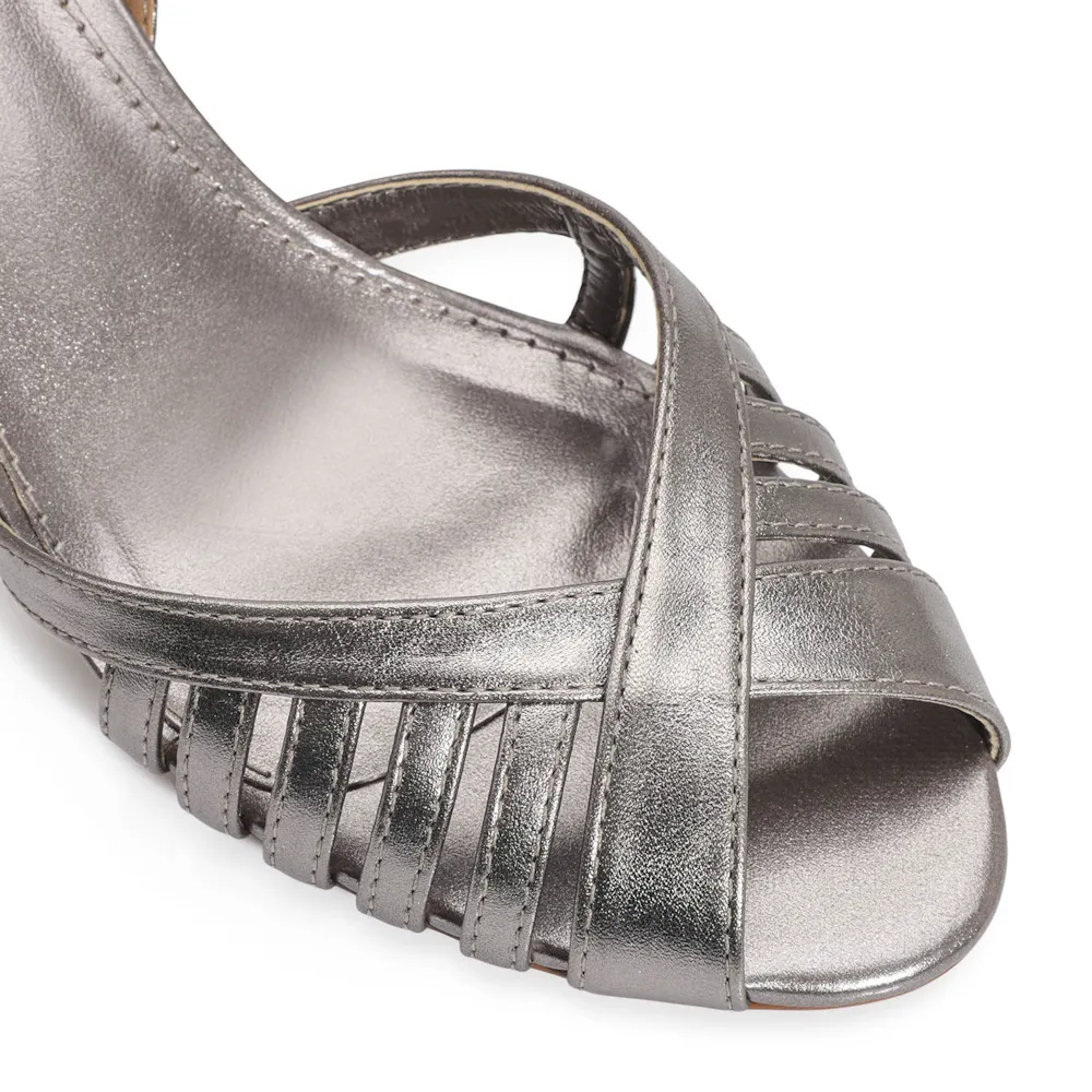Peep Toe Couro Prata - imagem 7