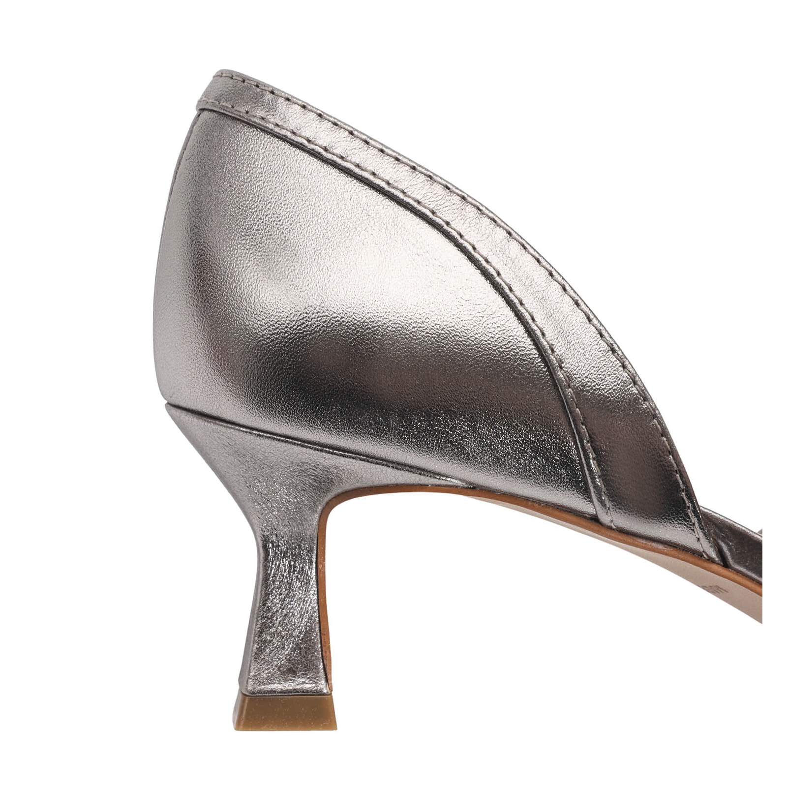 Peep Toe Couro Prata
