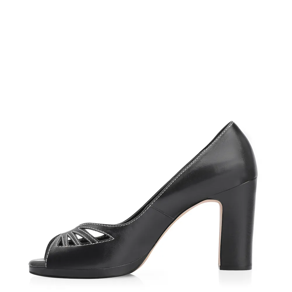 Peep Toe Couro Preto - imagem 4