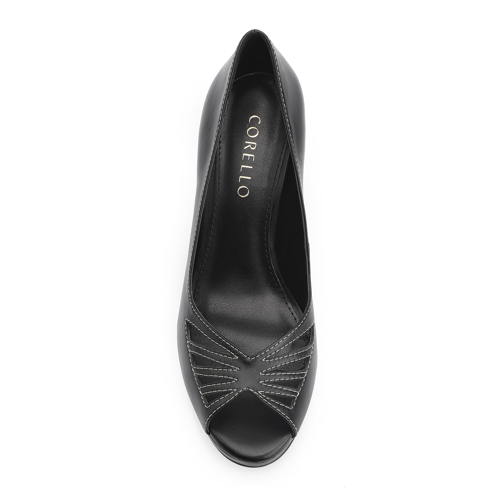 Peep Toe Couro Preto