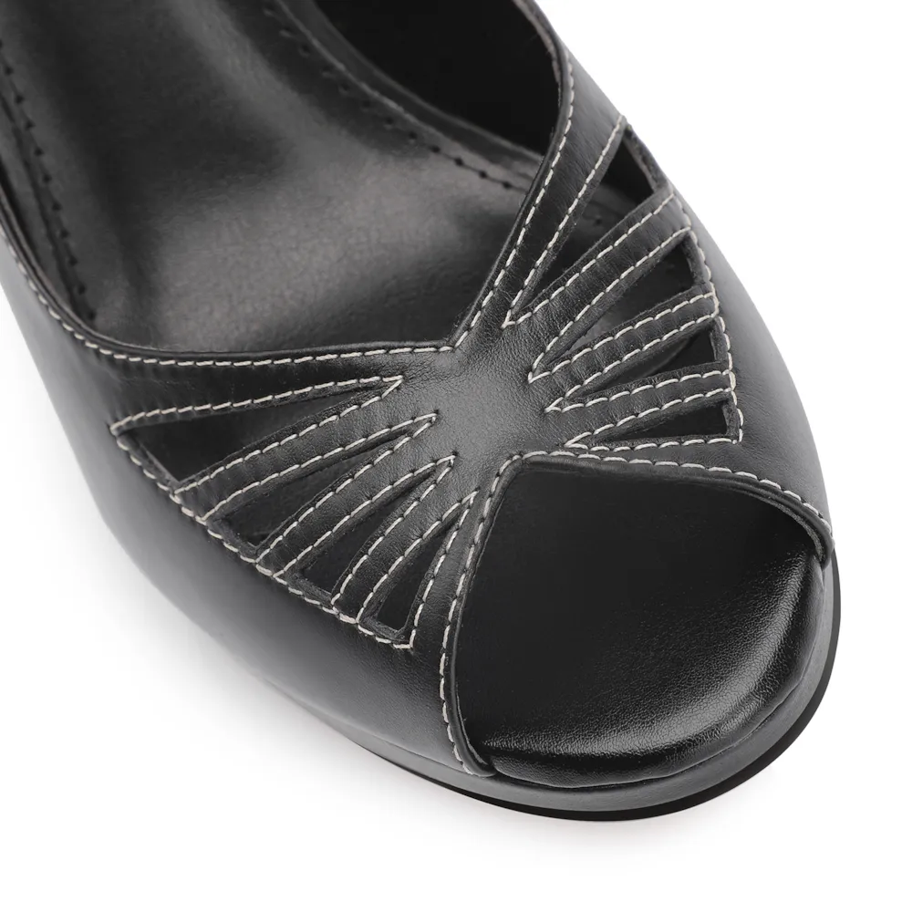 Peep Toe Couro Preto - imagem 6