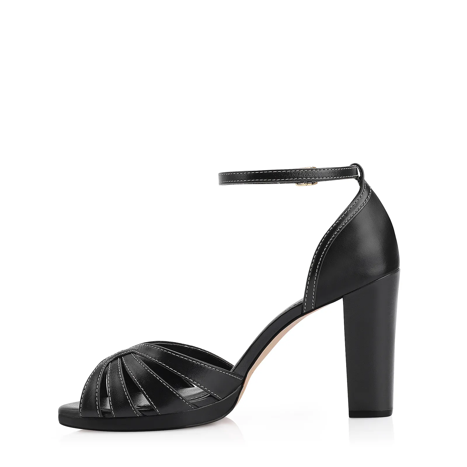 Peep Toe Couro Preto