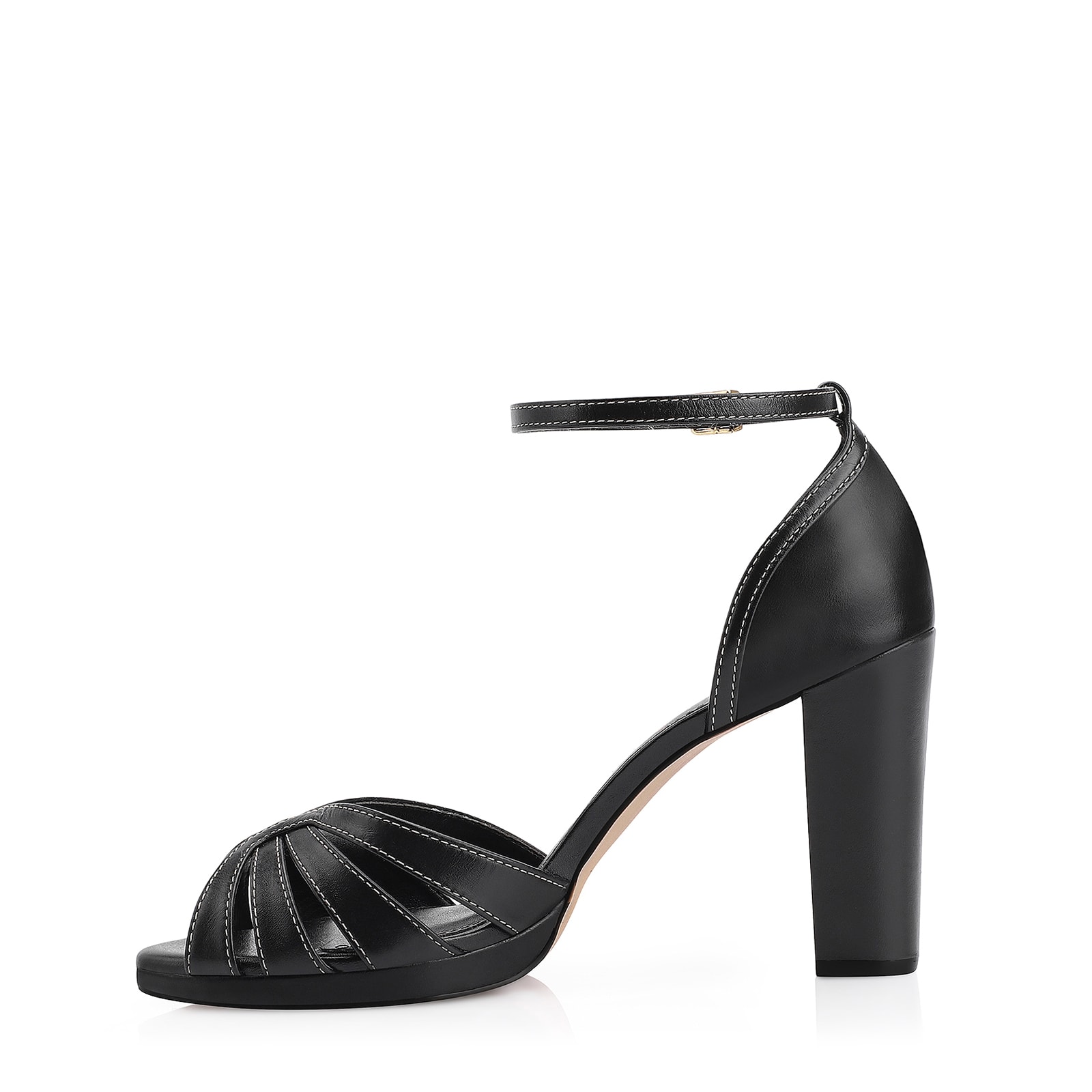 Peep Toe Couro Preto