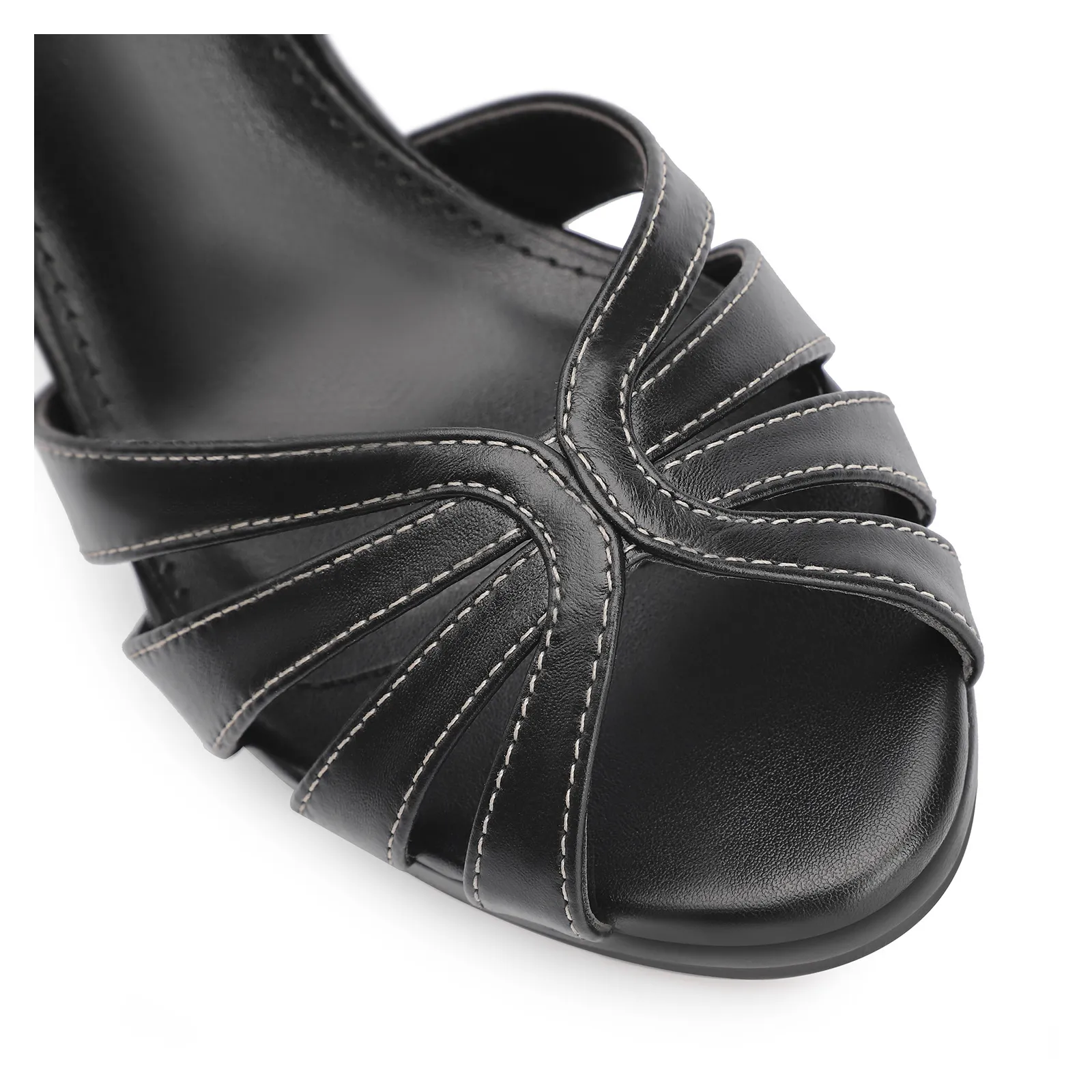 Peep Toe Couro Preto