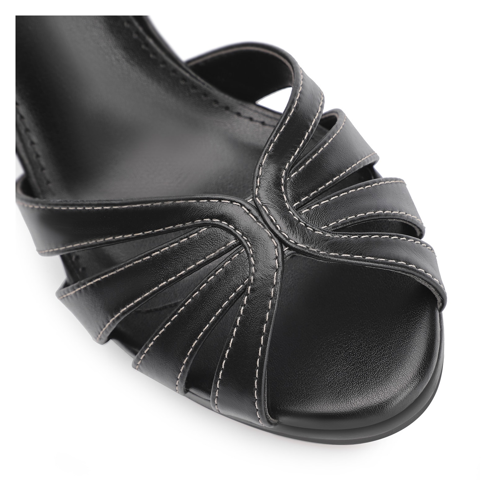 Peep Toe Couro Preto